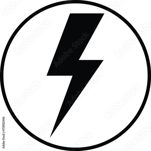 Lightning Bolt Symbol Signifying Electricity and Power Representing Electric Energy and Thunderstorm Danger Suitable for Energy and Weather Concepts