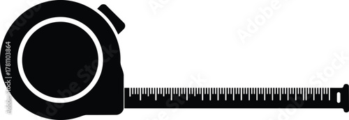 Measuring Tape Icon Used for Construction and Diy Projects with a Retractable Blade and Increments for Precision in Various Fields Reaching Exact Calculations