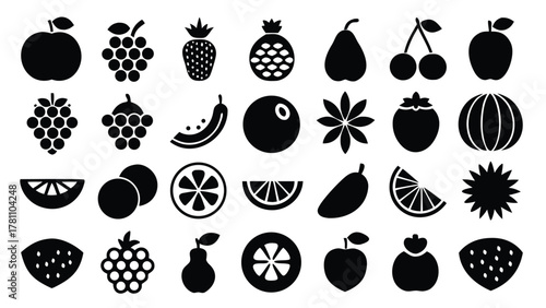 Fruits Silhouette Bundle.