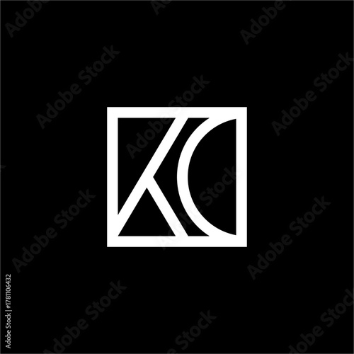 This futuristic "KC" or "CK" logo in a square is a strong, elegant symbol. Perfect for professional services, urban developers, and innovative tech companies.