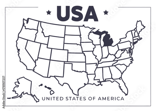 Colorful United States Map with Stars and Stripes Pattern for Each State Illustration vibrant stylized