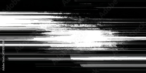 Abstract Black and White Glitch Distortion Pattern.