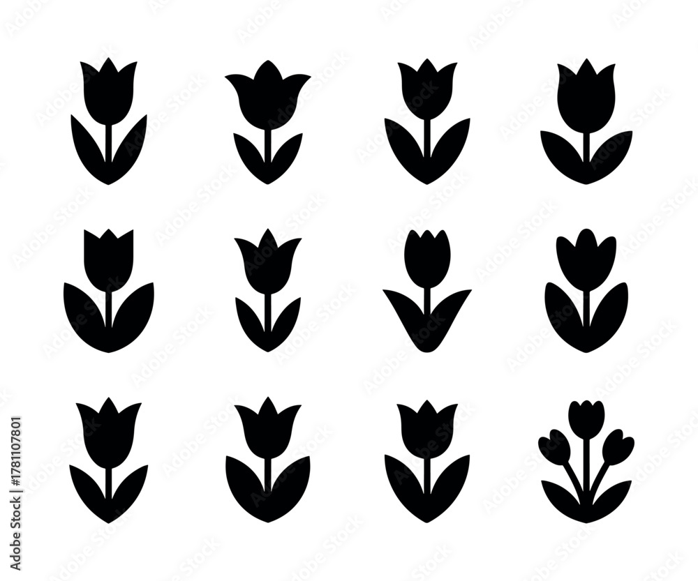 Obraz premium Vibrant tulip flower illustration