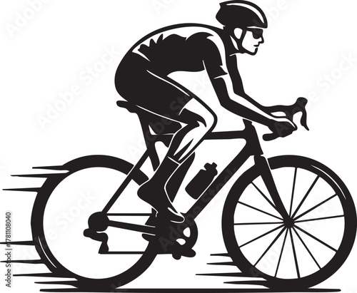 Vector clipart of a cyclist riding bike