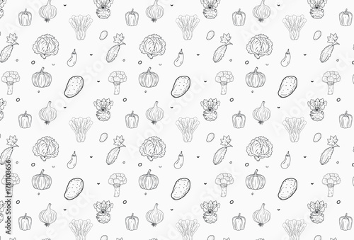 Bbq  pattern Vectors decorative icons set design	