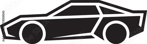 Sleek Sports Car Silhouette Vector Illustration for Automotive and Transportation Designs