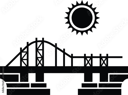Bridge and sun silhouette