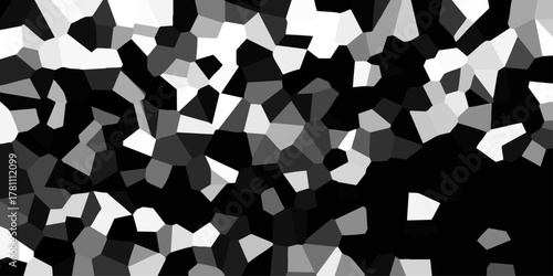 Abstract Geometric Mosaic with Black White and Gray Polygons and Sharp Edges for Modern Design Background