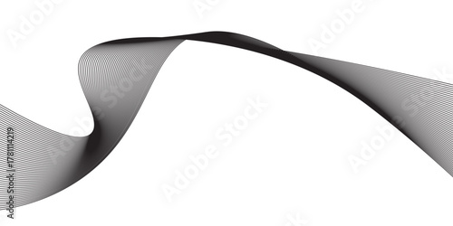 Elegant abstract design featuring monochrome wavy fine lines intertwined against a white background. vector