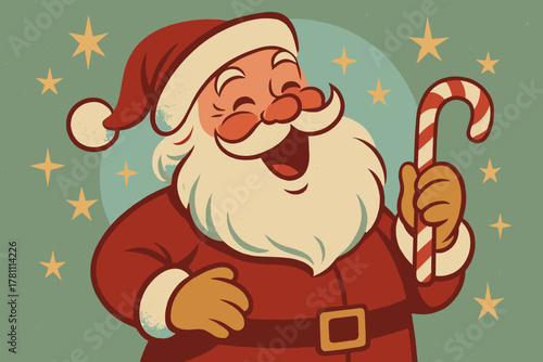 Chinese red no retro outfit jolly vector icon amber letters golden santa