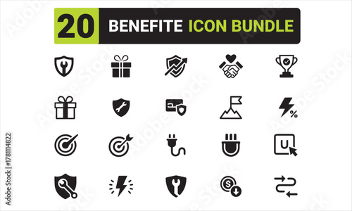 Business Benefit Icon Collection and Flat Design Vector Pack