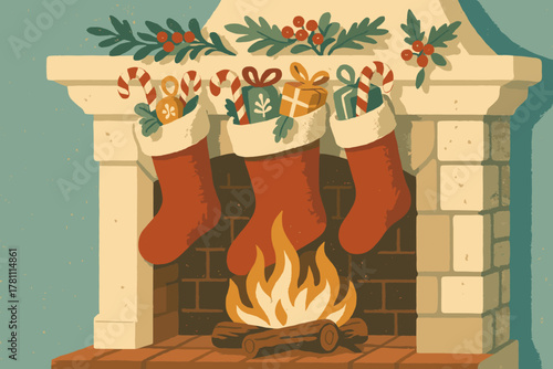 Hearth vector retro speech holiday icon cyrillic snow cranberry filled no festive