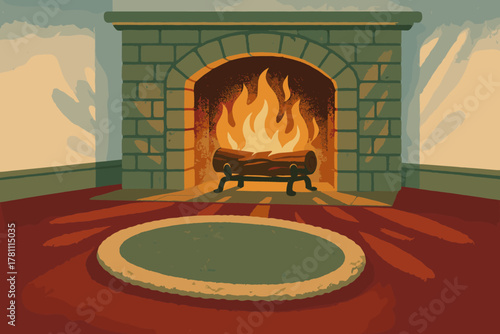 Characters text ambient no cranberry letters textures vector retro fireplace cozy icon