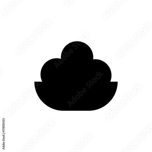 Luddu bowl silhouette icon vector flat design.