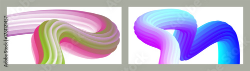 Abstract volumetric background. Cords. set of two illustrations. Toothpaste in a tube.  eps vector.