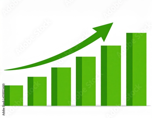 Free Download Green Bar Chart with Upward Arrow - GFXLoad