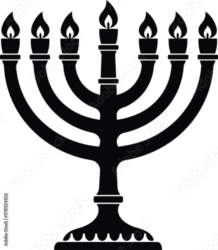 Iconic seven-branched menorah, a powerful symbol of judaism and ancient religious tradition