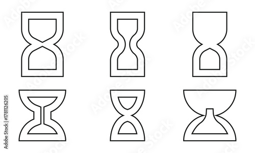Sand watch icon set . Hourglass symbol. Flat vector graphic design elements.