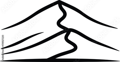 Illustrator Abstract mountain line art icon nature Silhouette vector