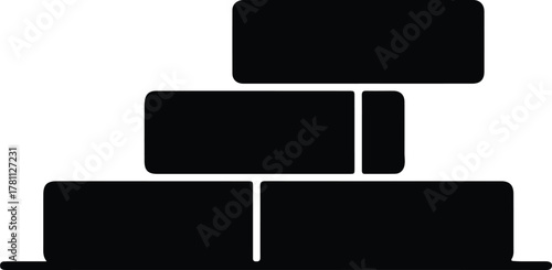 Illustrator Abstract wall building block pattern for design Silhouette vector