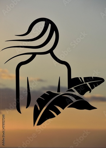 Silhouette of a woman at sunset