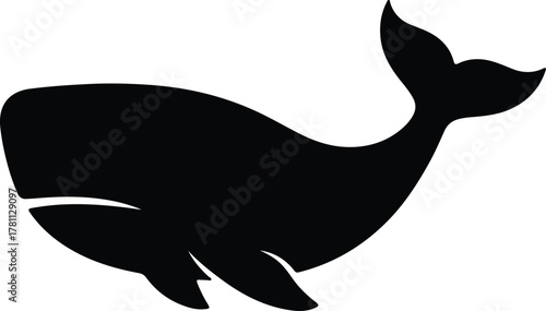 Illustrator whale ocean animal black design marine mammal Silhouette vector