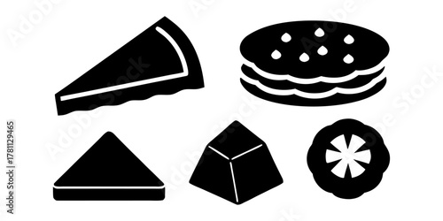 Food Items Silhouette Collection Vector