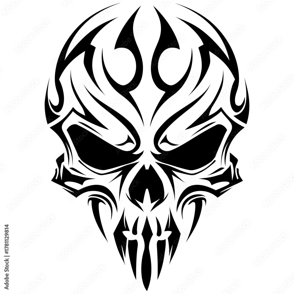 Fototapeta premium Vector Art Bold Skull with Helmet Illustration for Tattoo Emblem or Logo Design