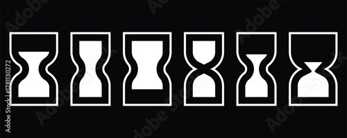 Sand watch icon set . Hourglass symbol. Flat vector graphic design elements.