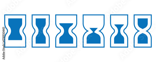 Minimalist Hourglass Silhouette. vector: Ideal for use as a tattoo, icon, web graphic design, and infographic concepts.