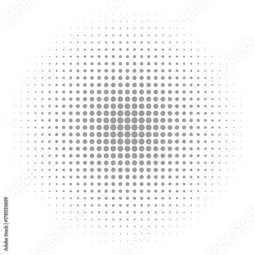 Radial Halftone Dot Pattern Vector Background (Grey Gradient Screen Tone)