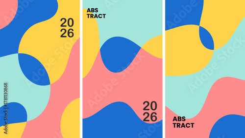 Conversion-optimized abstract backgrounds for 2026: vibrant Memphis-style geometric templates designed to boost engagement and click-through rates