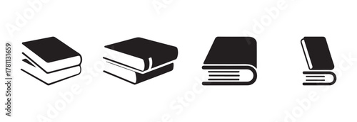 Vector book icon set, collection for school, education, science book , outline book symbol, vector illustration EPS 10.