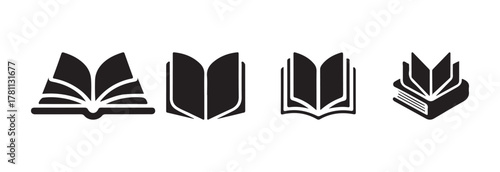 Book icon set, learning language skill sign symbol, vector isolated book sign collection, vector illustration EPS 10..