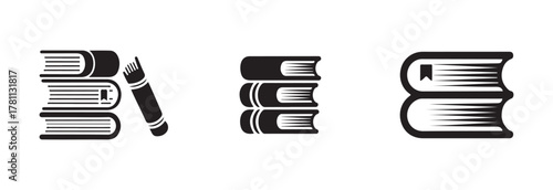 Simple book symbol icon set, book icons logo, book icon vector, Collection of book icons,  vector illustration EPS 10.