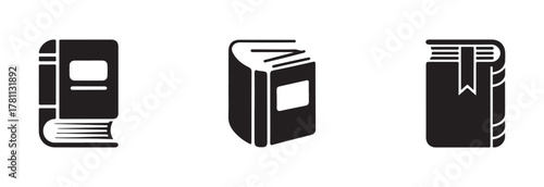 Simple book symbol icon set, book icons logo, book icon vector, Collection of book icons,  vector illustration EPS 10.