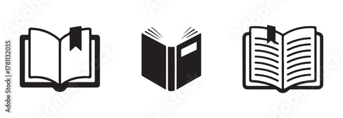 Vector book icon set, collection for school, education, science book , outline book symbol, vector illustration EPS 10.
