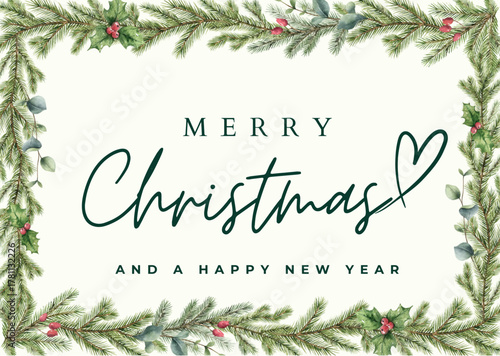 Cute Merry Christmas Card- Minimal Merry Christmas Card