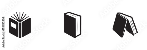 Book symbol icon set, education sign, education symbols, book icon flat graphic design, vector illustration EPS 10.