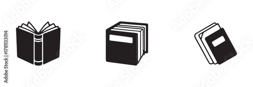 Vector book icon set, collection for school, education, science book , outline book symbol, vector illustration EPS 10.