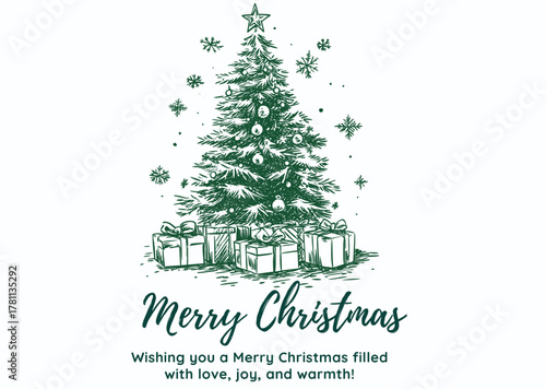 Cute Merry Christmas Card- Minimal Merry Christmas Card