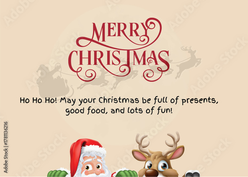 Cute Merry Christmas Card- Minimal Merry Christmas Card