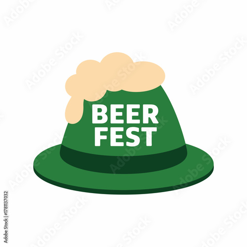 Green beer fest hat with frothy beer top