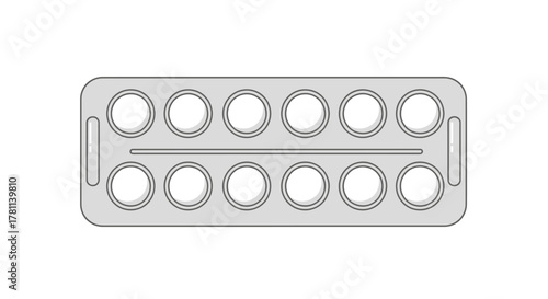 A gray plastic tray with twelve circular openings arranged in two rows on a white background.