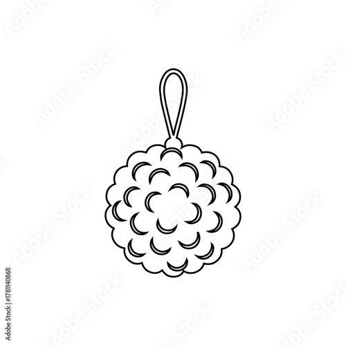 Bath sponge outline shower loofah scrubber