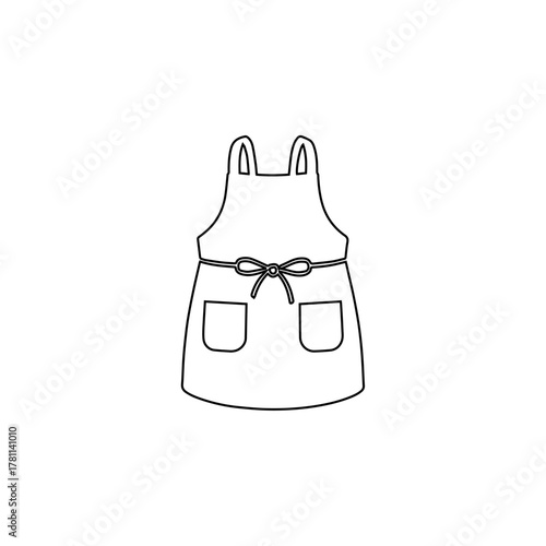Apron outline icon kitchen cooking protective garment illustration