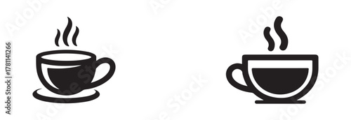 Cups of coffee tea icon set, hot drink icon, cup beverage vector icon, Coffee vector icon, vector Illustration EPS 10.