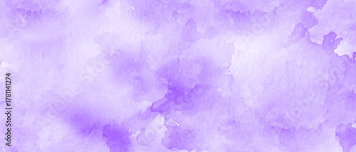 abstract watercolor background texture. Violet watercolor ombre leaks and splashes texture on white watercolor paper background.