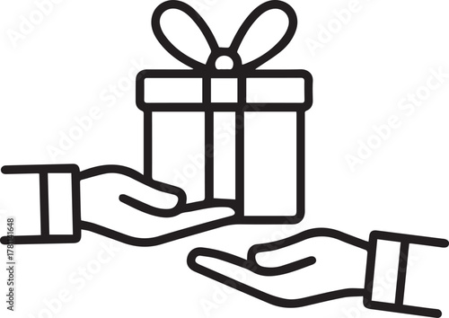 Generous hands exchange a beautifully wrapped gift box symbolizing celebration, gratitude, and thoughtful giving occasions