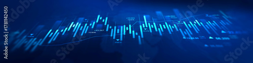 Stock market chart showing business growth, rising trends, financial performance, investment progress, profit increase, and market success indicators.Investment finance chart growth graph.	
